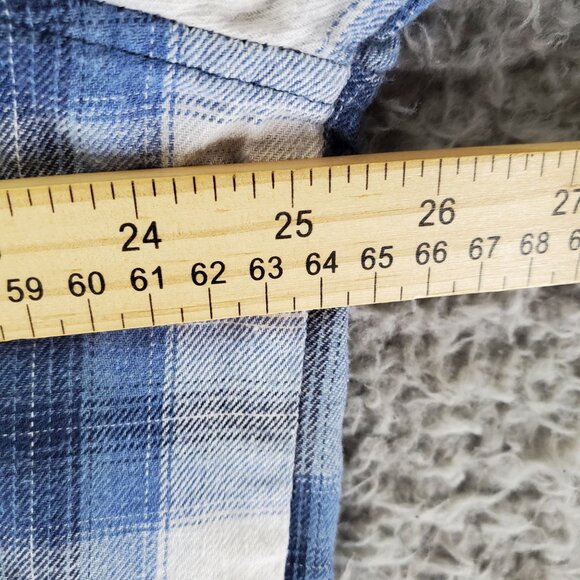 Great Northwest Indigo Top Women’s 3X Blue Plaid Flannel Button-Up Classic Colla - Picture 6 of 8